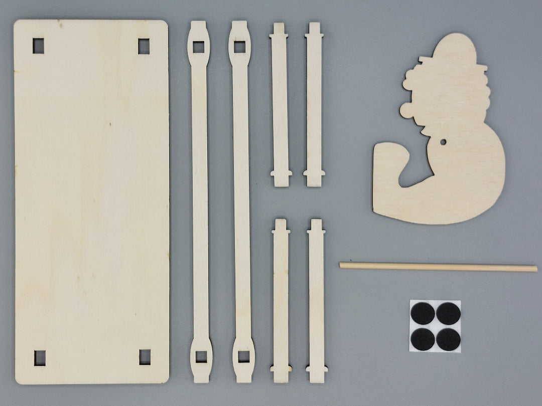 alle houten onderdelen knutselpakket kleuters om makkelijk te knutselen