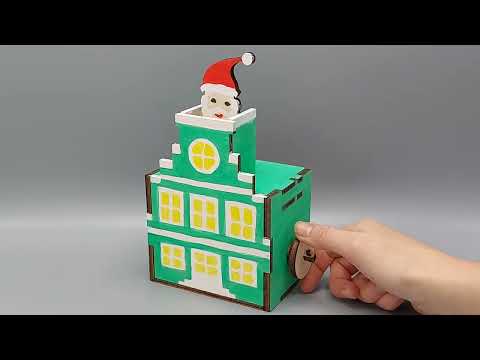 Video van bewegend eindproduct van het knutselpakket de Coole Kerstman
